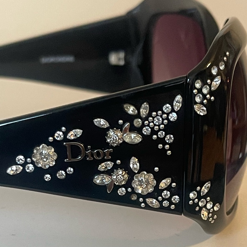 Dior Black Crystal Embellished Sunglasses